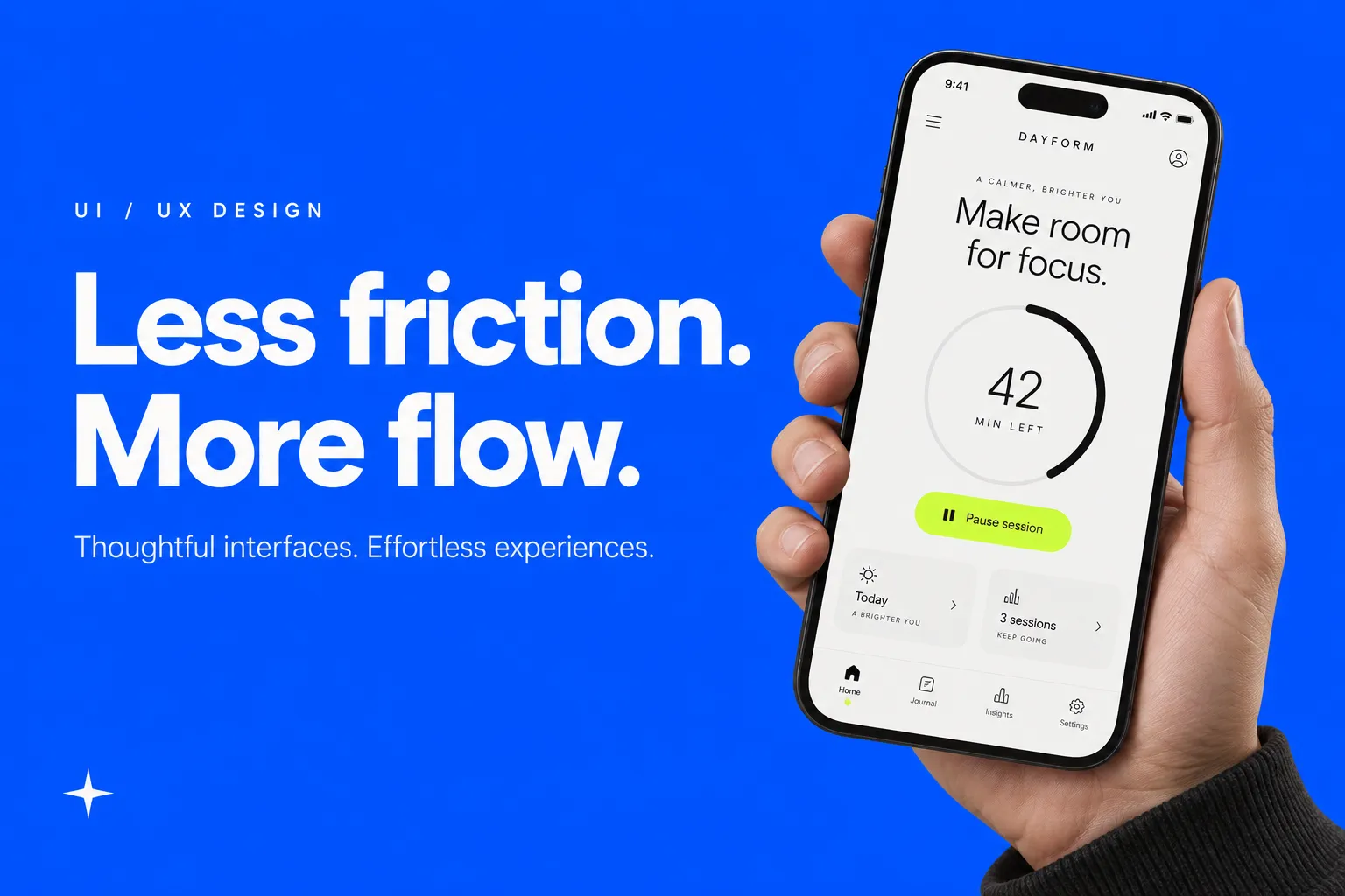 UI/UX design work: connected product screens