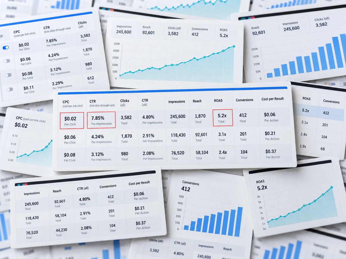 HyperGrowth Meta and TikTok ads performance dashboards
